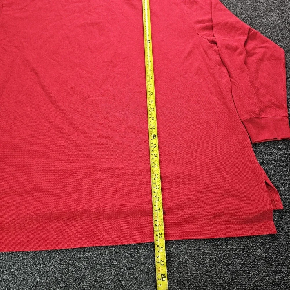 Polo Ralph Lauren Mesh Shirt Mens XL Long Sleeve‎ Red Collared Button NWT